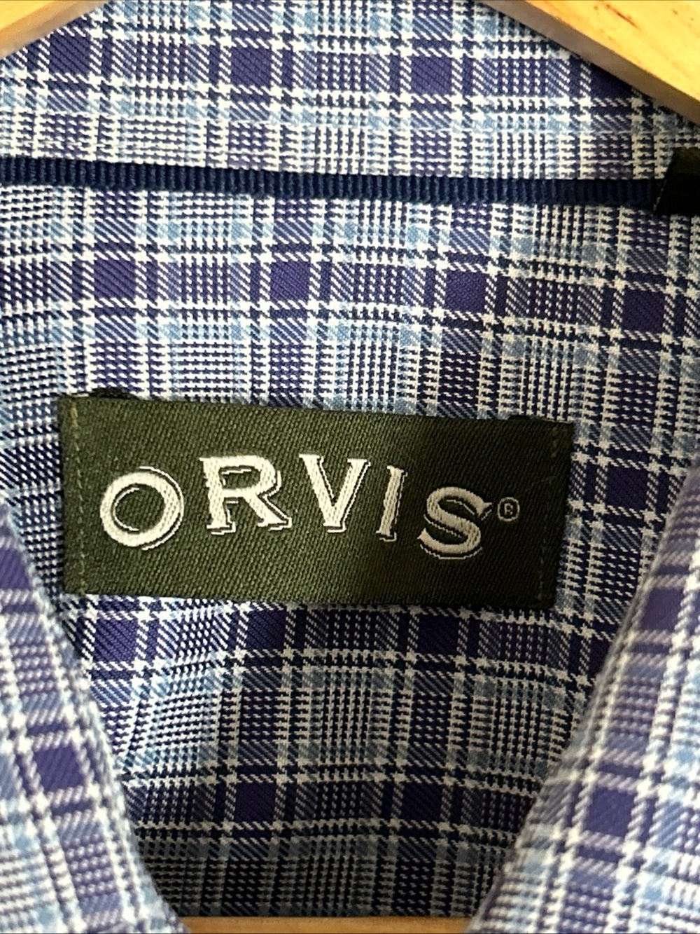Orvis Wrinkle Free Purple/Gray Button Down Plaid 100% Cotton Casual Men's Size M - Picture 3 of 11
